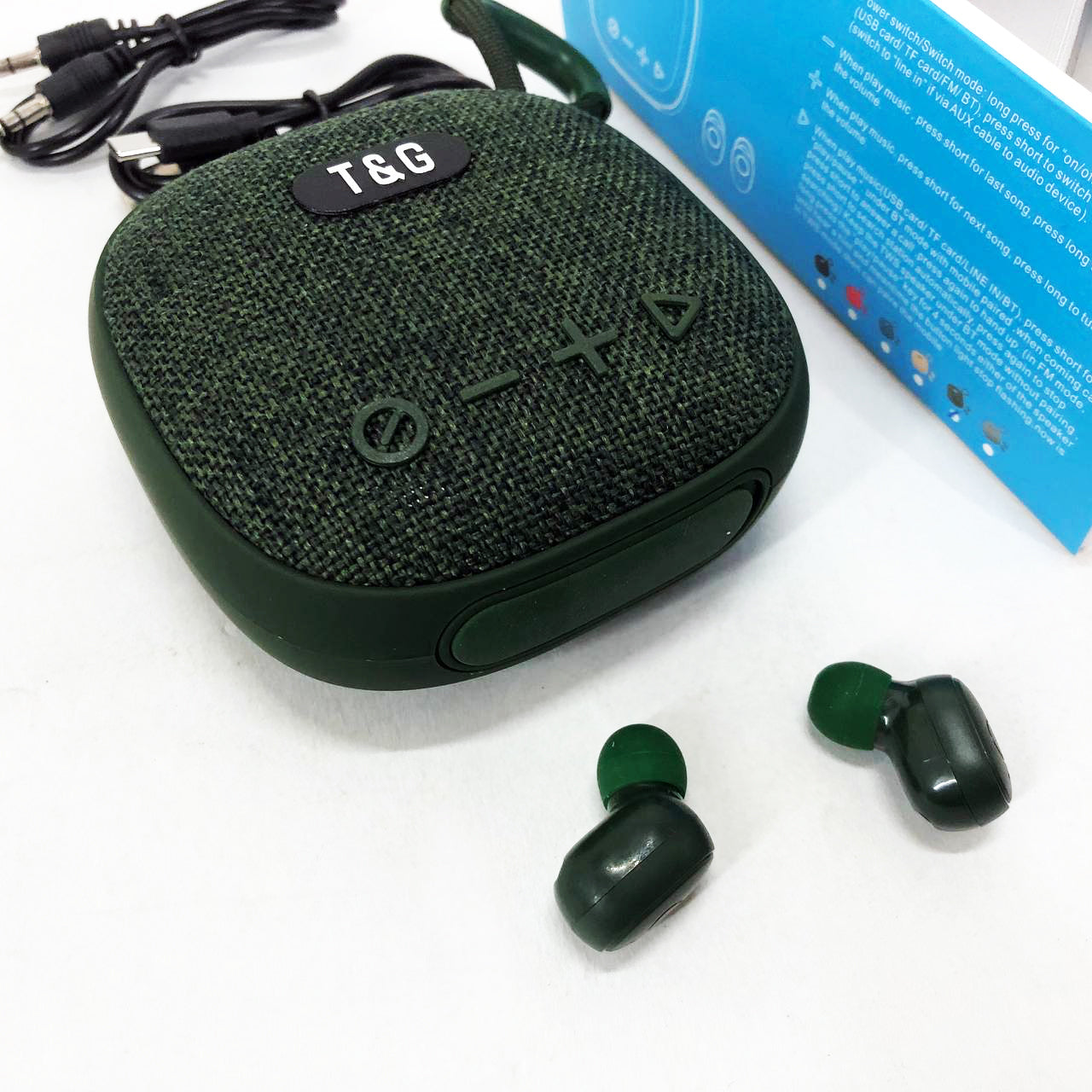 Колонка-Bluetooth с наушниками TG813. Цвет: зеленый