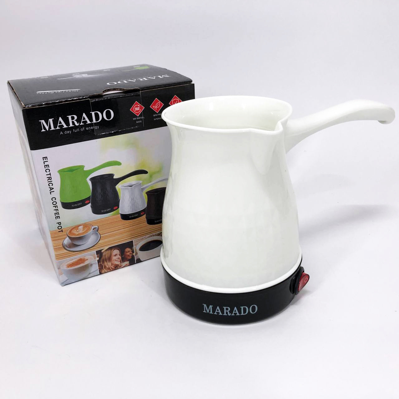 Электрическая турка для кофе Marado MA-1625, Турка для готовки кофе, Турка для заваривания. Цвет: белый