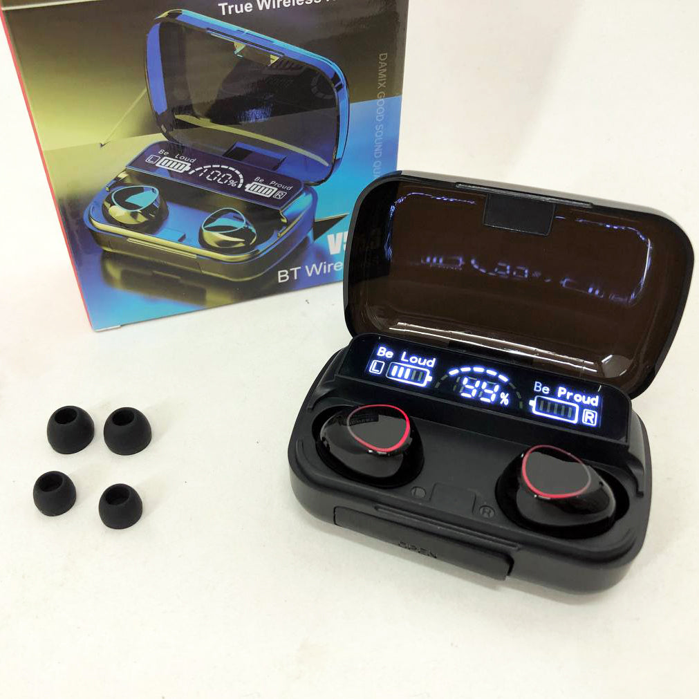 Беспроводные наушники M10 с микрофоном и док станцией-кейсом, беспроводные bluetooth наушники-гарнитура