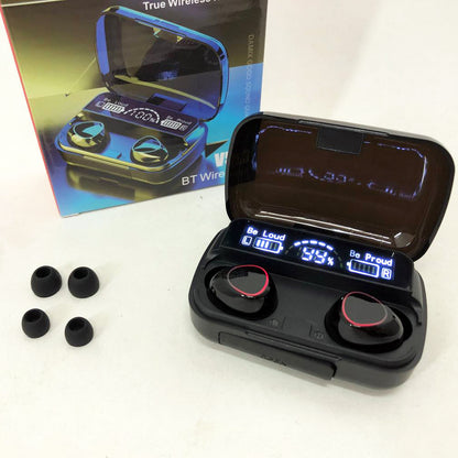 Беспроводные наушники M10 с микрофоном и док станцией-кейсом, беспроводные bluetooth наушники-гарнитура