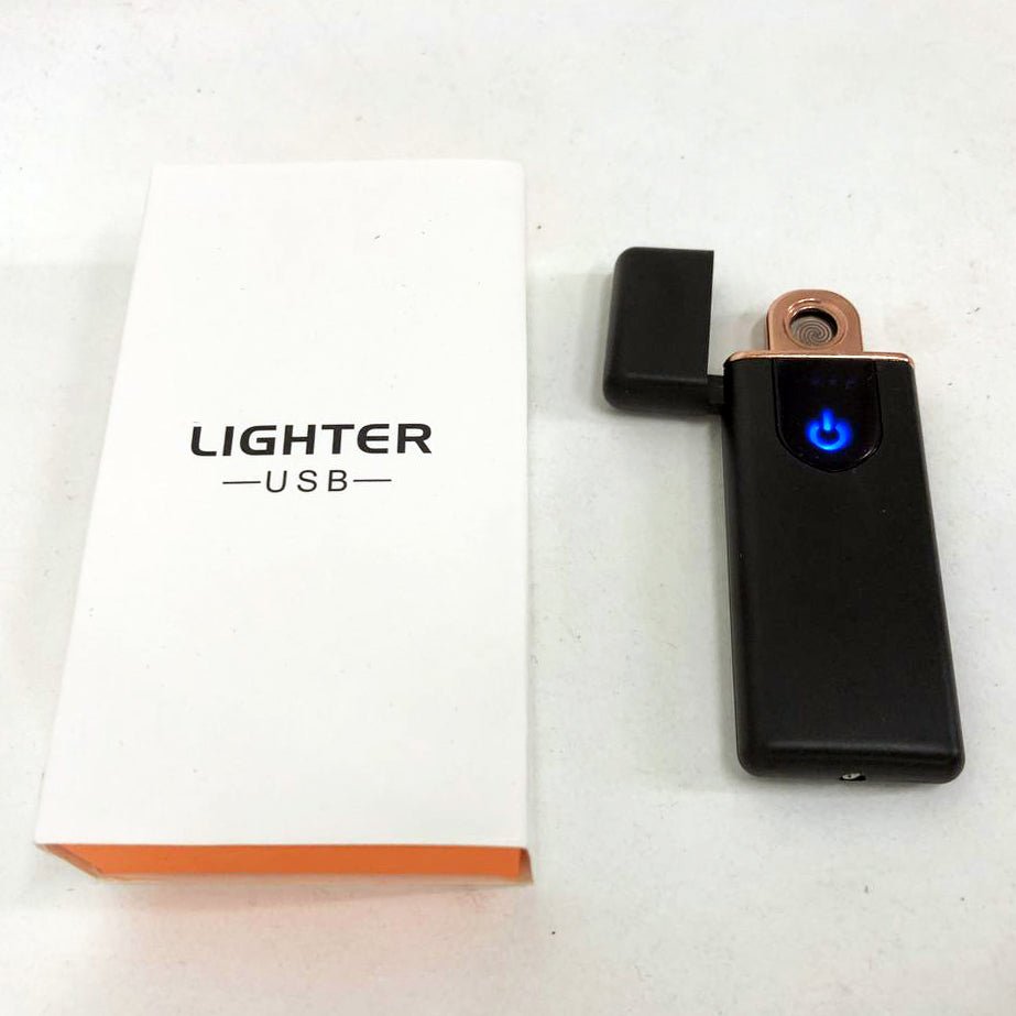 Электрозажигалка USB ZGP ABS, сенсорная зажигалка электрическая спиральная. Цвет: черный