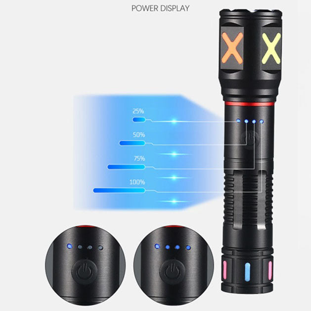 Фонарь ручной аккумуляторный PLD-CA166-3, Фонарь ручной мощный, Тактичный фонарь, Ручной фонарик led