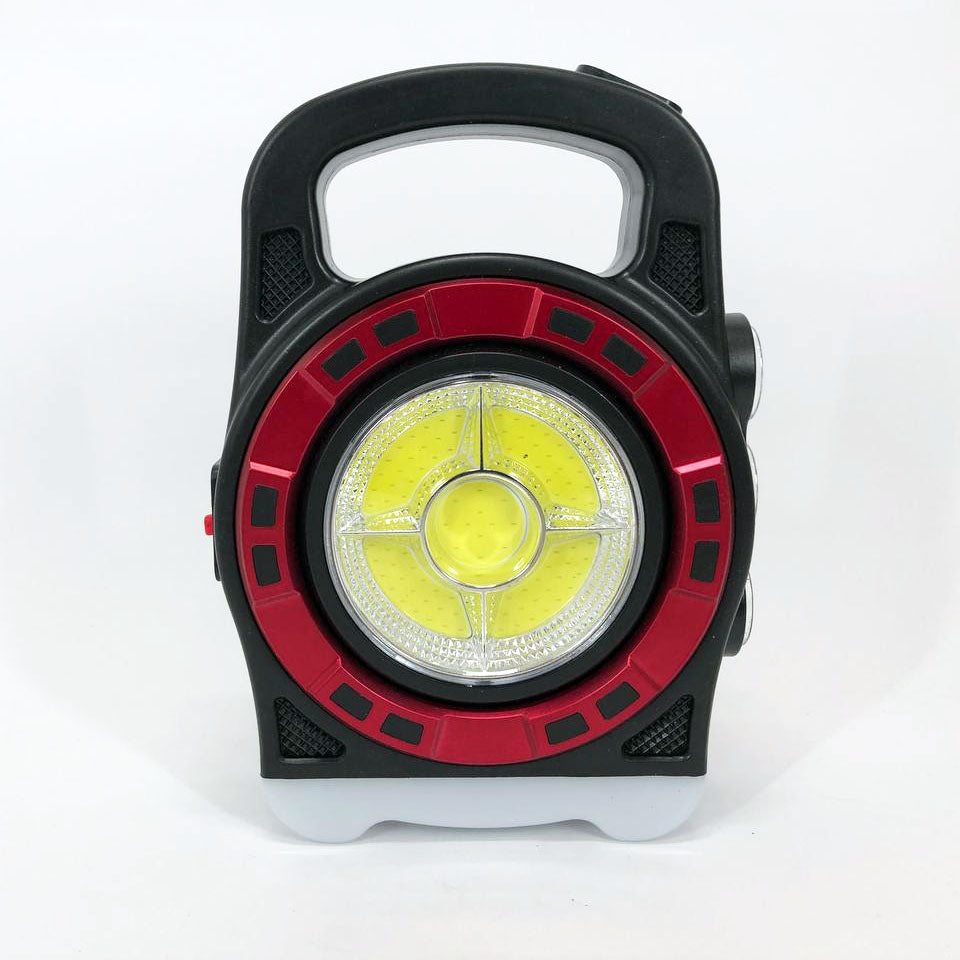 Переносной фонарь прожектор 6678С-3LED+5COB с солнечной панелью и функцией Power Bank, ручной прожектор