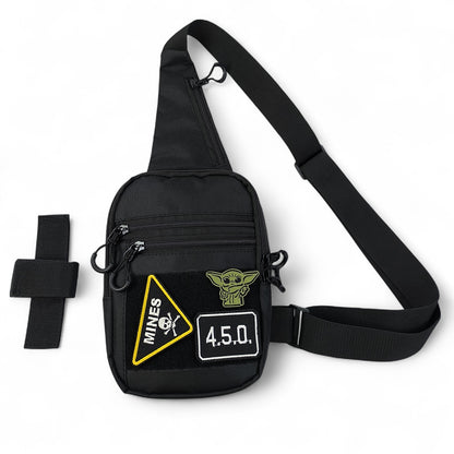 Тактична чоловіча сумка з кобурою Cordura 1000D – 6 кишень, чорна