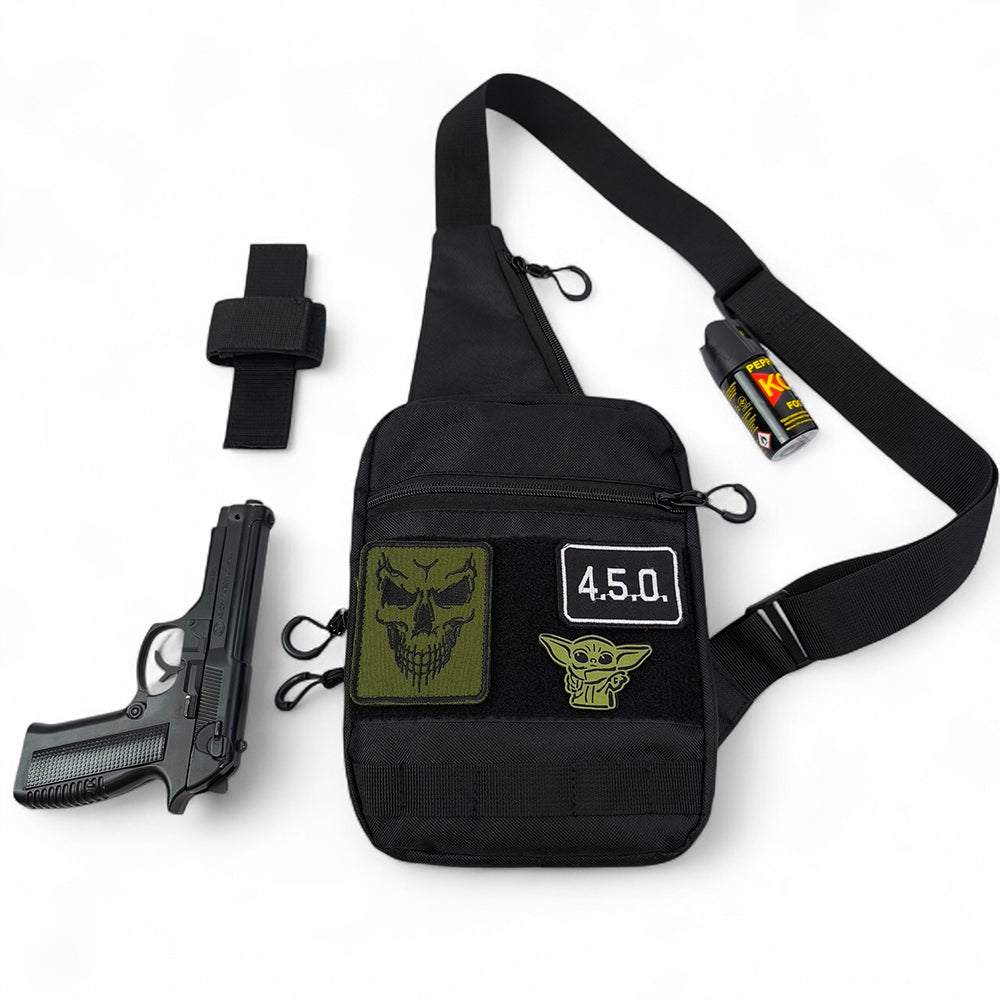 Тактична сумка на плече із кобурою, система MOLLE, патч-панель, Cordura