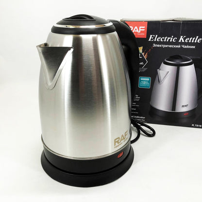 Электрочайник RAF R.7816 дисковый металлический 2 л 2200 Вт, Мощный кухонный чайник