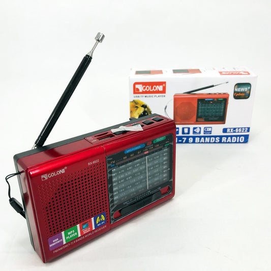 Портативная колонка радио MP3 USB Golon RX-6622. Цвет: красный