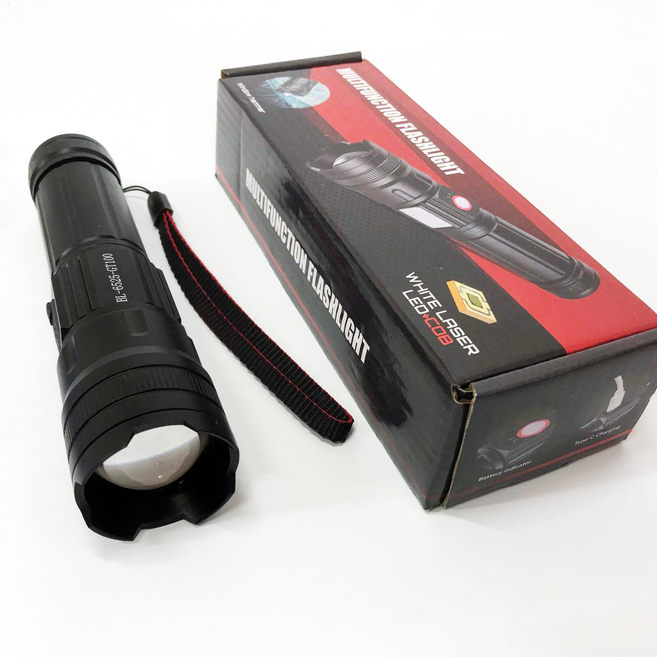 Фонарик карманный светодиодный Police BL-6525-GT100 с ремешком и функцией зума