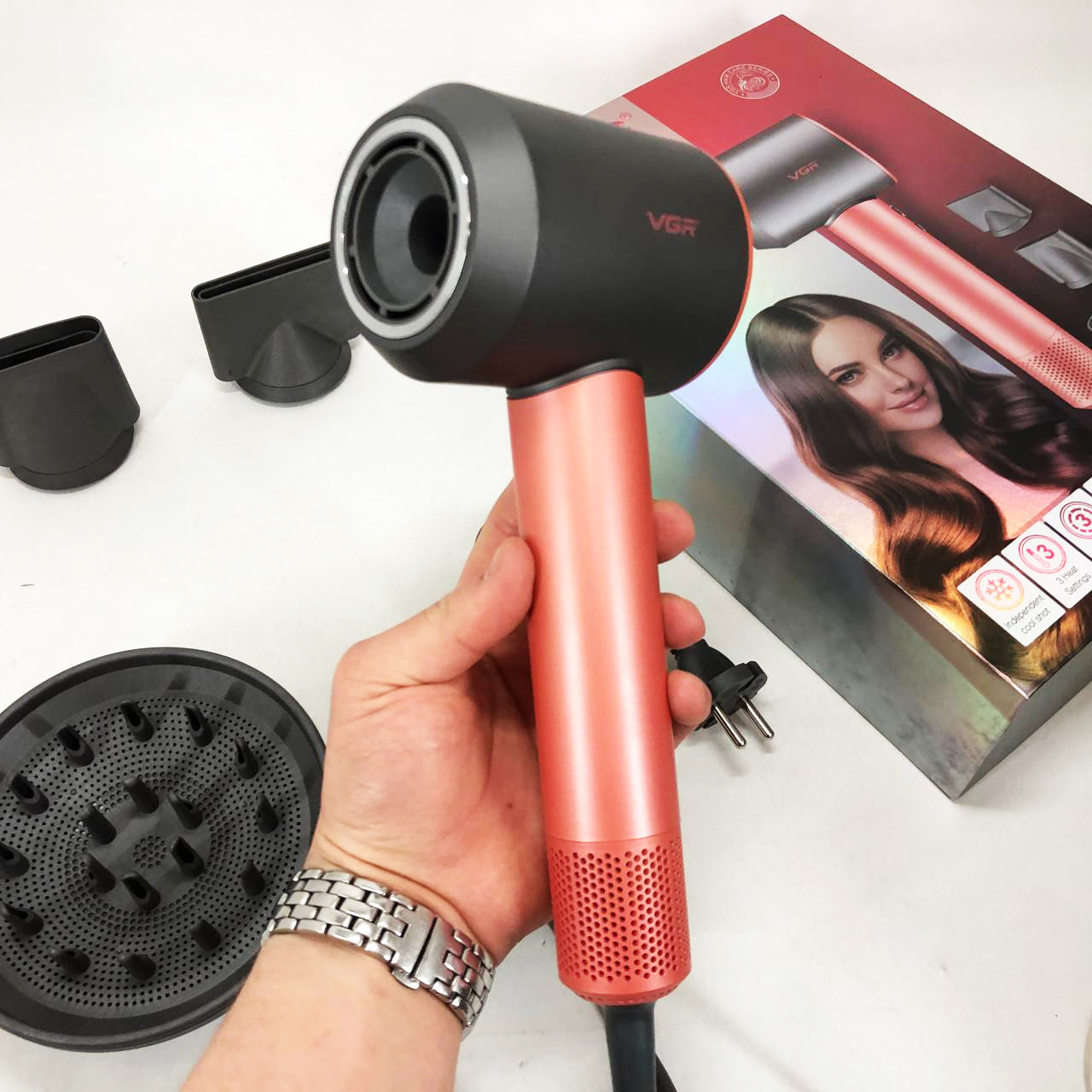 Фен професійний VGR V-440. Цвет: оранжевый