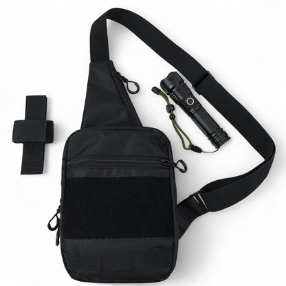 Тактична сумка на плече із кобурою, система MOLLE, патч-панель, Cordura