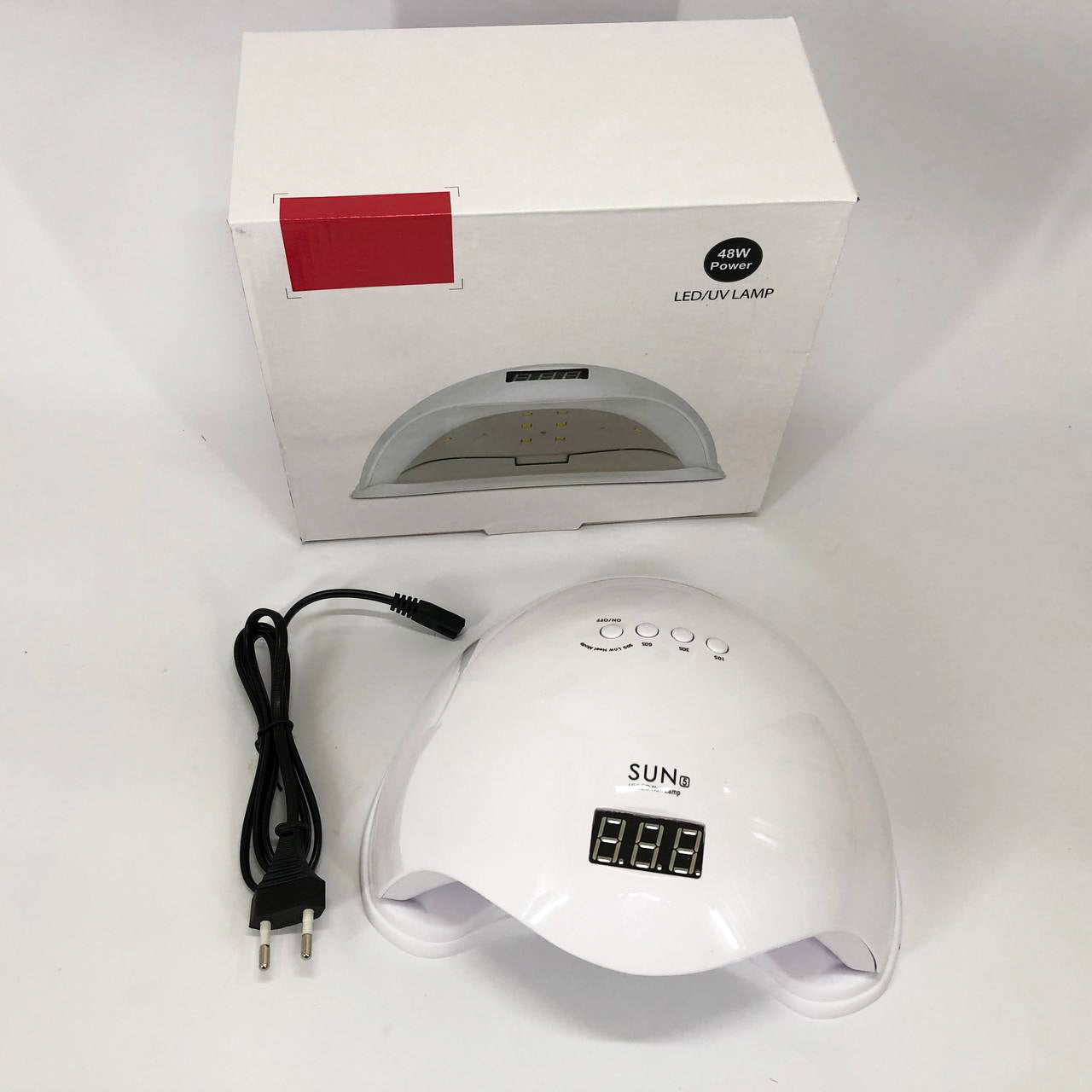 Лампа для маникюра Sun 5 nail lamp FD93-1 led для сушки гель лака с таймером для домашнего использования