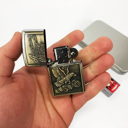 Зажигалка бензиновая в подарочной коробке N12, подарочные прикольные зажигалки, подарок зажигалка парню