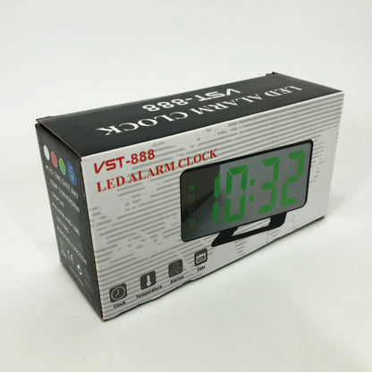 Часы настольные зеркальные VST-888Y-5 USB с синим циферблатом, Настольные часы с подсветкой