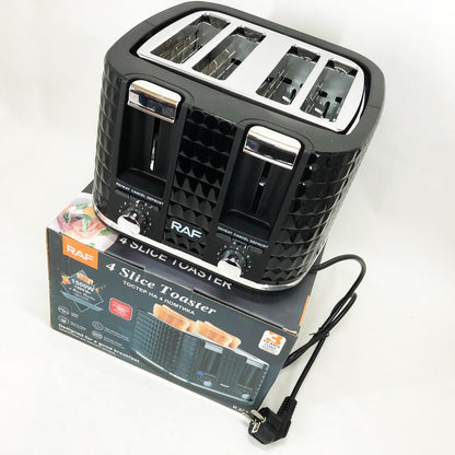 Тостер RAF R.503, 1500 Вт, 4 тоста, 6 уровней поджаривания, функции размораживания и подогрева