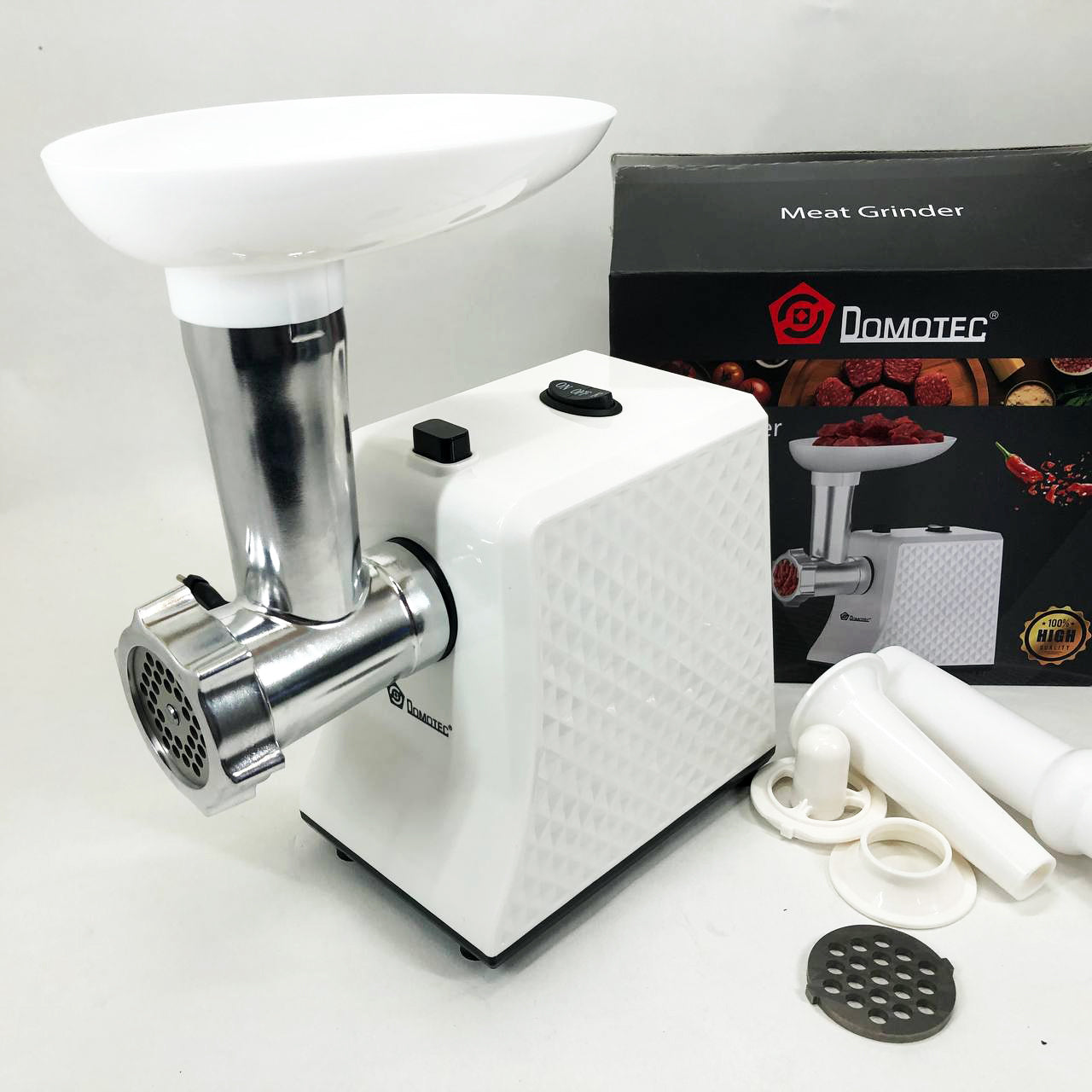 Электрическая Мясорубка Domotec R3391 2000W, Мощная компактная мясорубка для дома, Мясорубка 3 в 1