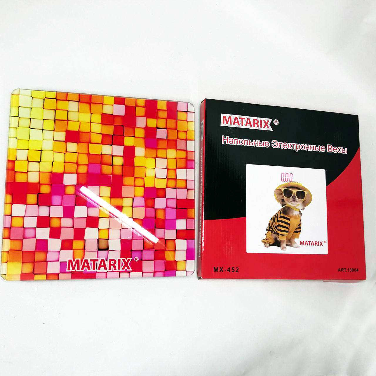 Весы напольные MATARIX MX-452 180 кг, Весы напольные для измерения массы тела, Электронные весы мозаика