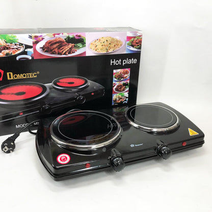 Электрическая настольная плита Domotec MS-5852 2 конфорки стеклокерамическая 1200 Вт