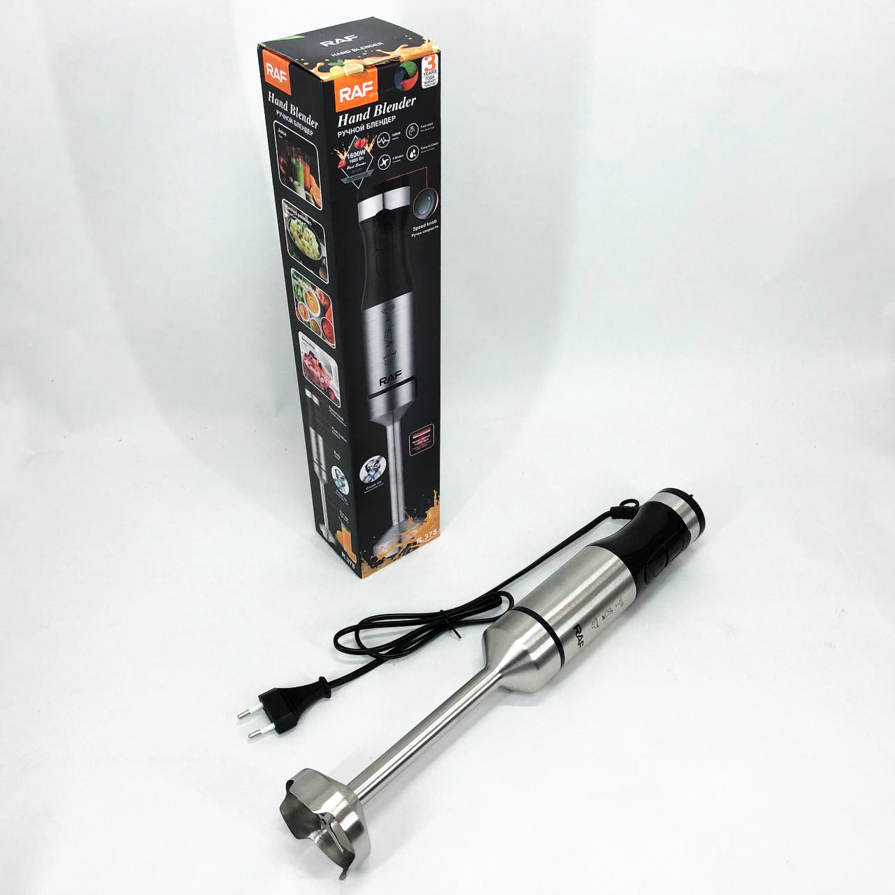 Блендер RAF R.378 1600 Вт, Бытовой мощный измельчитель продуктов, Портативный блендер измельчитель