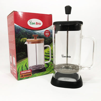 Френч-пресс Con Brio CB-6680В 800 мл, Заварювальний чайник для листового чаю, Френч-прес красивий