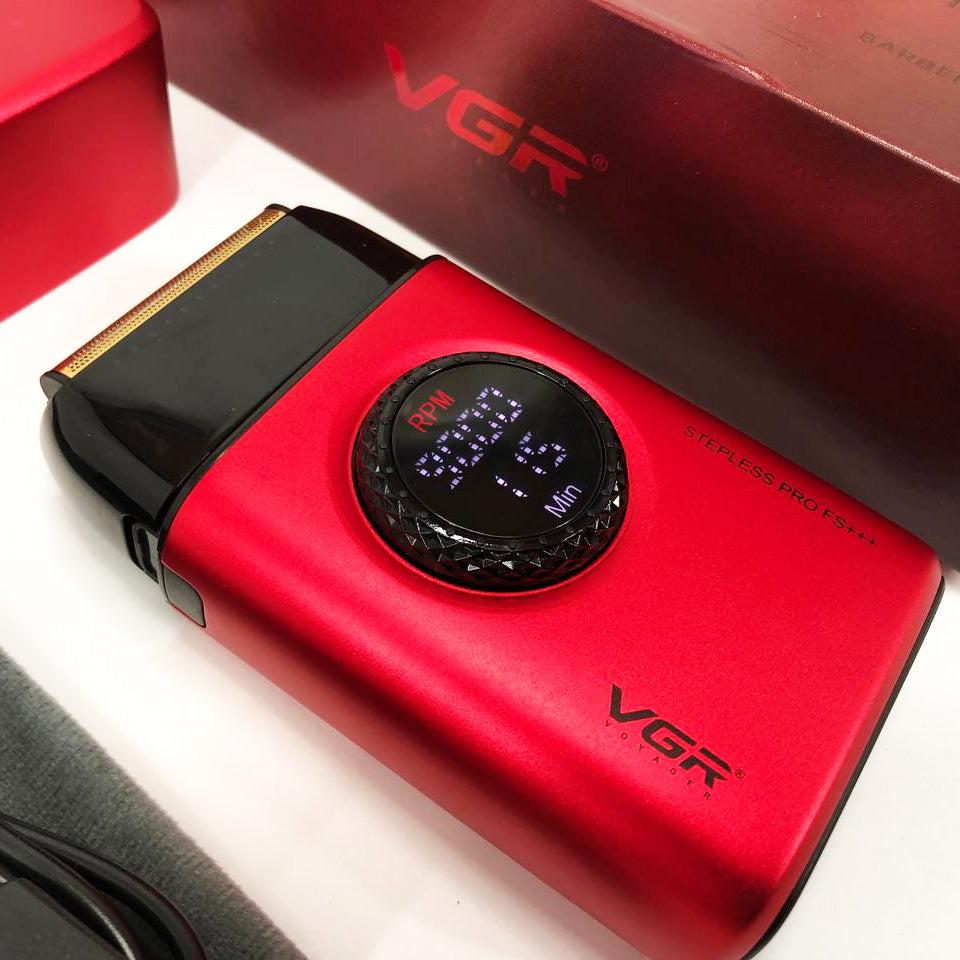Электробритва VGR V-378 RED шейвер, двойное лезвие + триммер, регулировка мощности 7000-9000 RPM