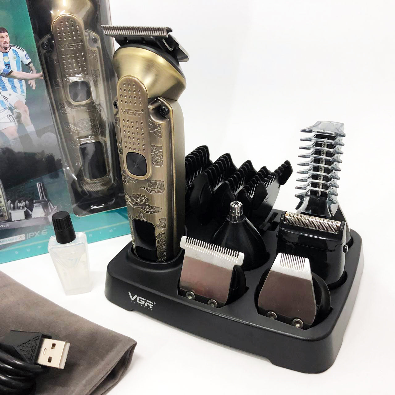 Набор для стрижки VGR 6 в 1 V-095, 16 насадок,  Многофункциональная аккумуляторная машинка для стрижки