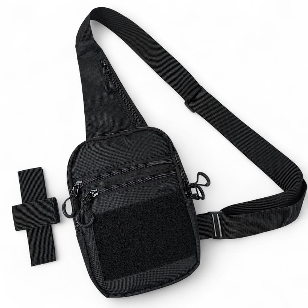 Тактична чоловіча сумка з кобурою Cordura 1000D – 6 кишень, чорна