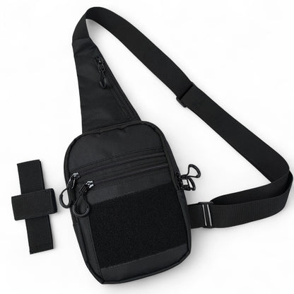 Тактична чоловіча сумка з кобурою Cordura 1000D – 6 кишень, чорна