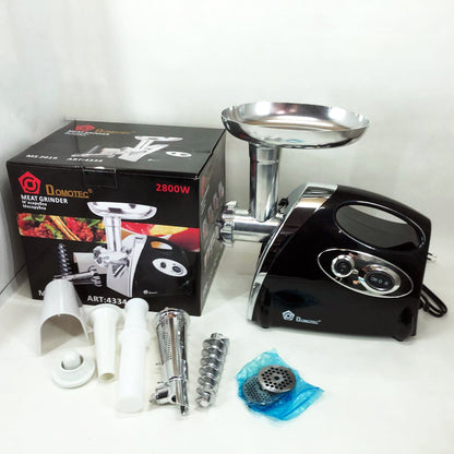 Мясорубка электрическая с соковыжималкой Domotec MS-2019 2400W. Цвет: черный