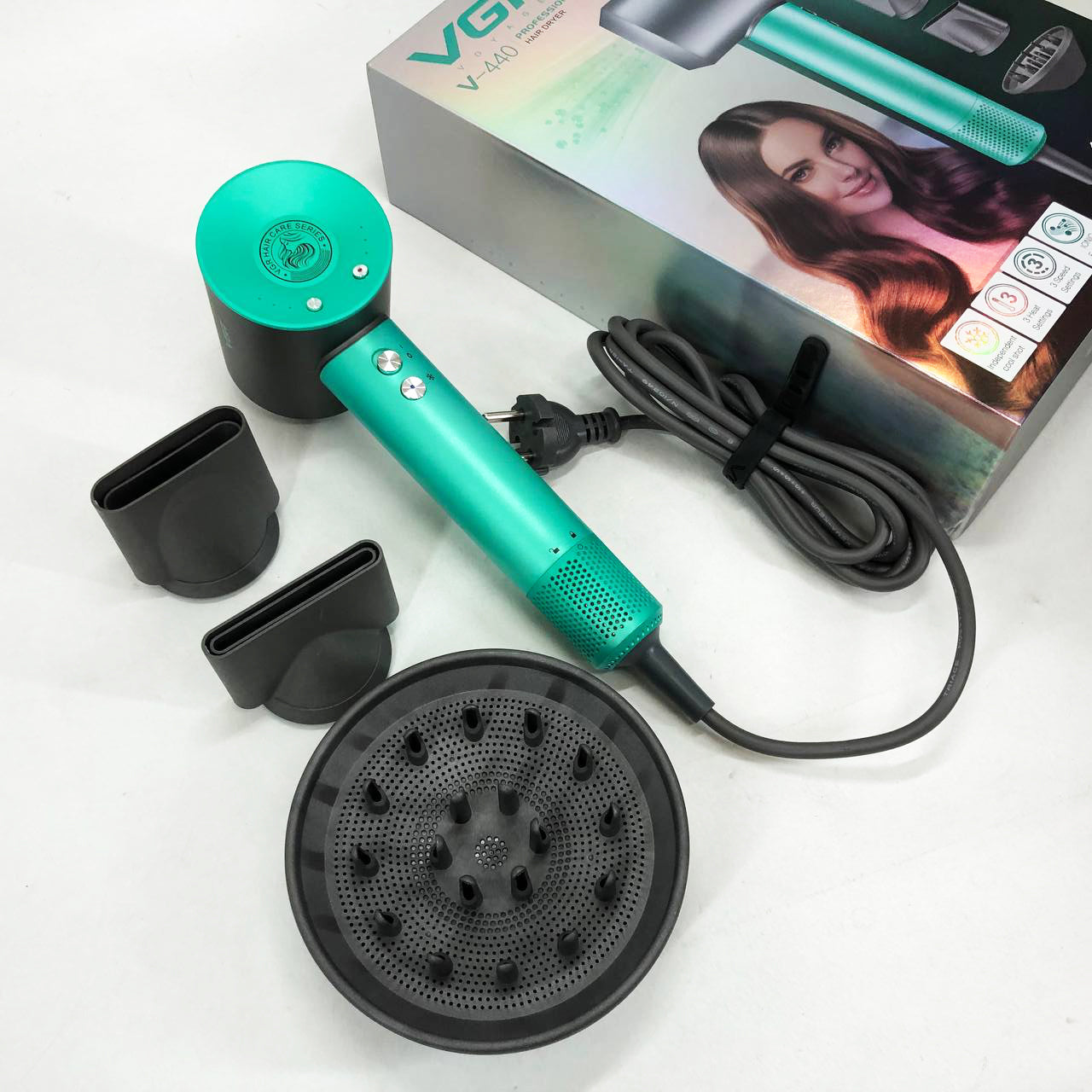 Фен професійний VGR V-440. Цвет: зеленый