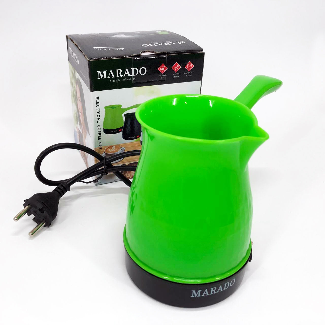 Электрическая турка с автоотключением при закипании для кофе Marado MA-1625. Цвет: зеленый