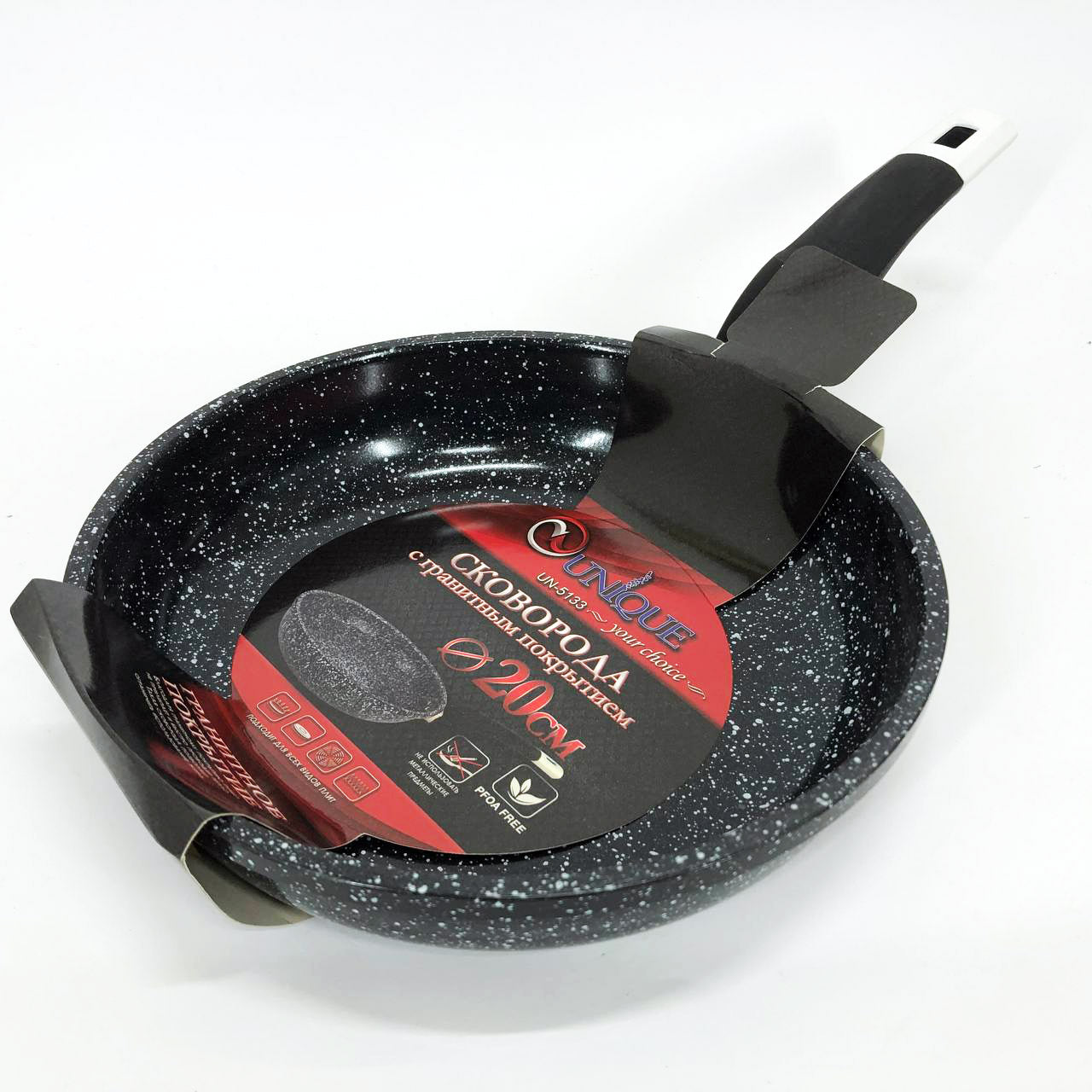 Сковорода Unique UN-5133 антипригарная 20см, Прочная сковородка с антипригарным покрытием идеальная
