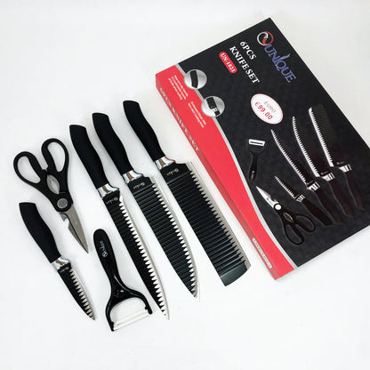 Набор ножей UNIQUE UN-1821 6 шт кухонные ножи ножницы и овощечистка