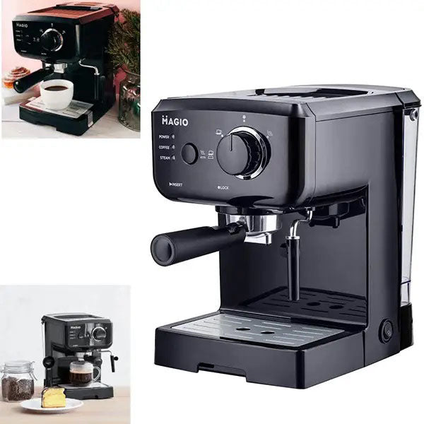 Кофеварка рожковая эспрессо MAGIO MG-962 1140 Вт, кофемашина латте, кофеварка автоматическая