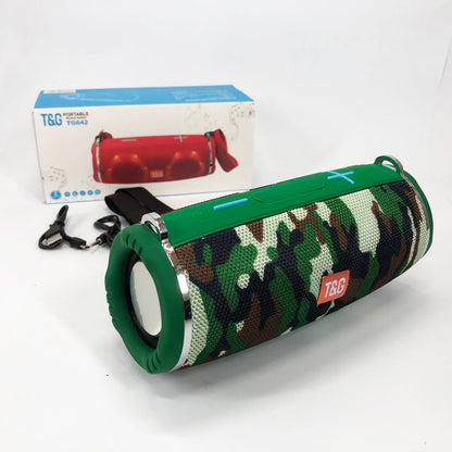 Портативная колонка TG642 с RGB подсветкой и ремешком, колонка для вечеринки. Цвет: камуфляж