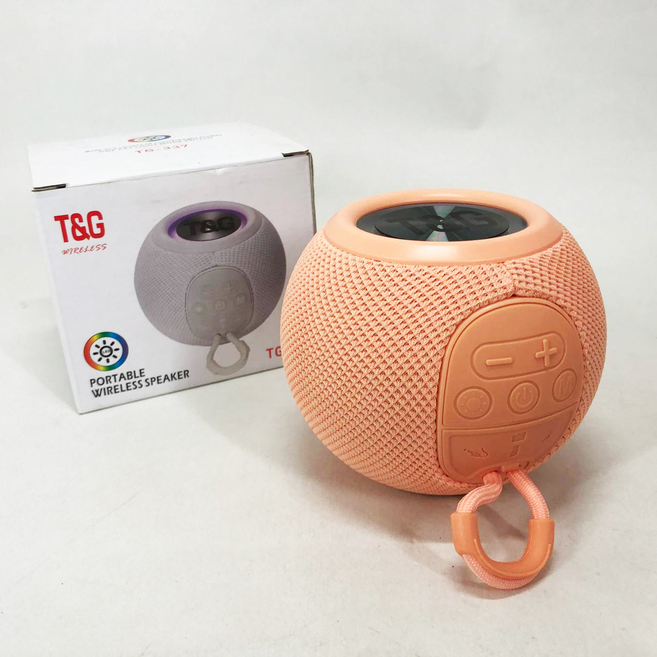 Беспроводная мощная колонка TG337 с Bluetooth, RGB-подсветкой и радио. Цвет: розовый
