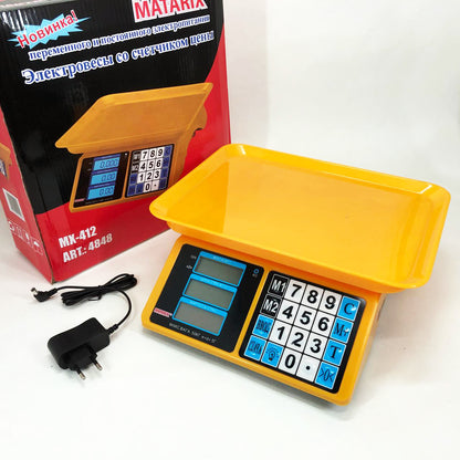 Электронные весы для товаров Matarix MX-412 до 50 кг, Функциональные электронные весы для торговли