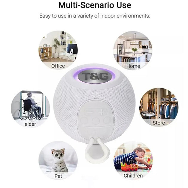 Беспроводная мощная колонка TG337 с Bluetooth, RGB-подсветкой и радио. Цвет: белый