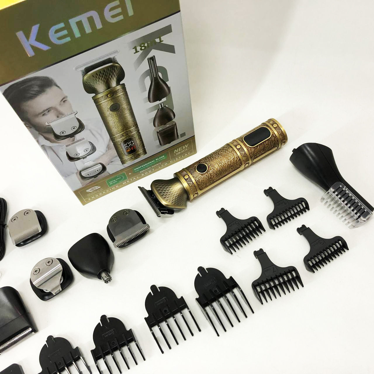 Триммер 18 в 1 Kemei KM-2313, Универсальный триммер для мужчин хорошие машинки для стрижки волос для дома