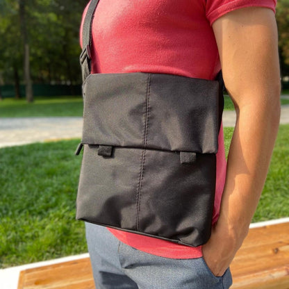 Тактический мессенджер, Мужская сумка черная тканевая, Мужская сумка через плечо кожа