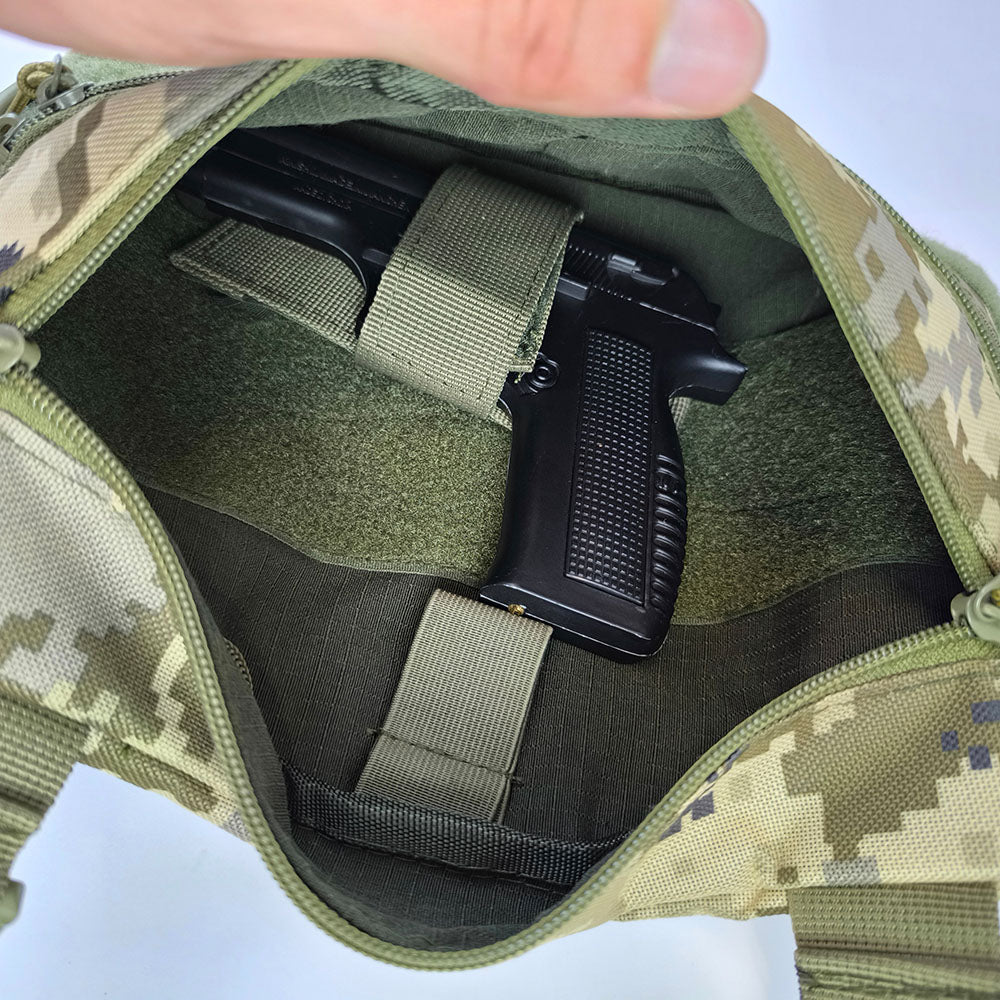 Нагрудна чоловіча сумка тактична тканинна, Тактичний рюкзак ВСУ, Сумка через плече військова