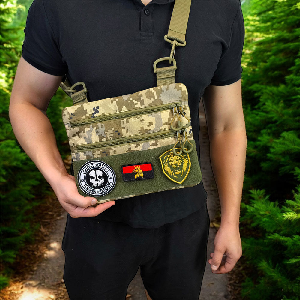 Сумка-кобура піксель камуфляж, тактична чоловіча сумка з тканини кордури AOR-1