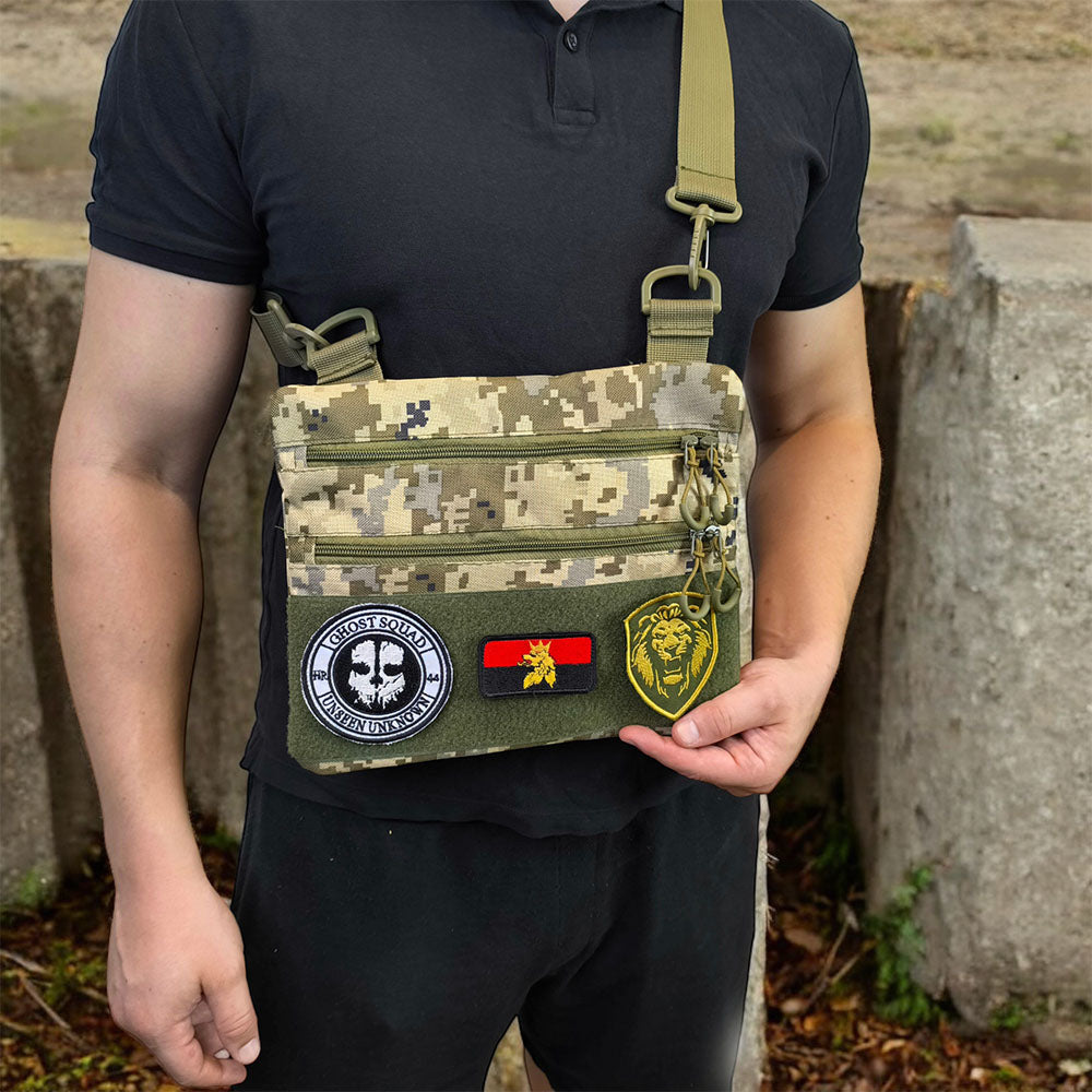 Сумка-кобура піксель камуфляж, тактична чоловіча сумка з тканини кордури AOR-1
