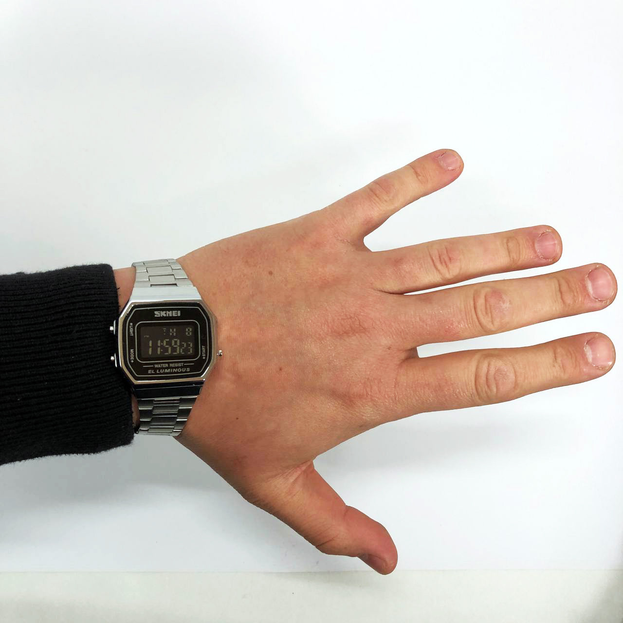 Часы наручные мужские SKMEI 1647SI, армейские часы противоударные, модные мужские часы