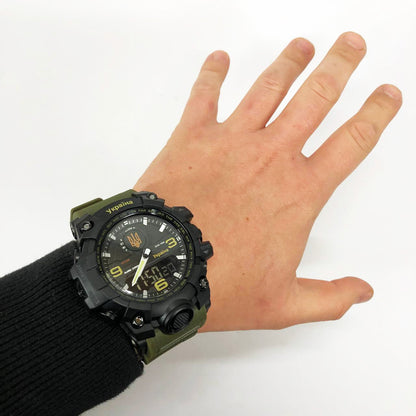 Часы наручные мужские SKMEI 6851/1586AG, Военные мужские наручные часы зеленые, Часы спортивные