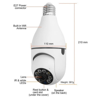 Камера видеонаблюдения лампочка CAM L1 E27 WIFI IP 360/90 поворотная
