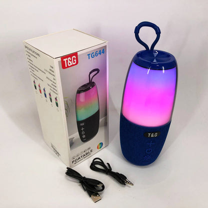 Портативная колонка TG644 5W с RGB подсветкой и ремешком, музыкальные колонки для улицы. Цвет: синий