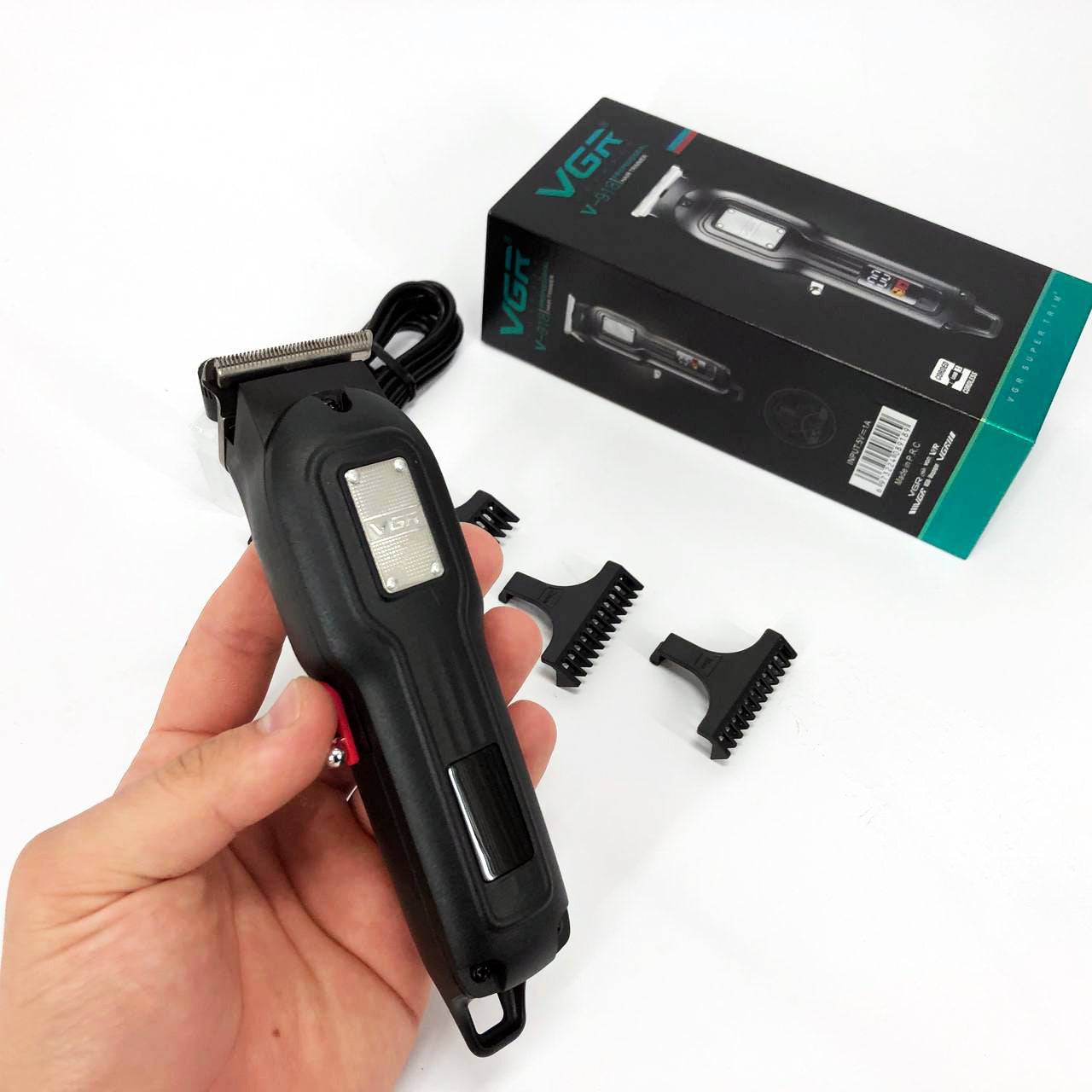 Профессиональная машинка для стрижки волос триммер VGR V-901 с насадками, профессиональная электробритва