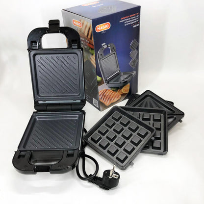 Мультимейкер (бутербродница-вафельница-гриль) Magio MG-363, Бутербродница 4в1, Сендвичница, Мультимейкер