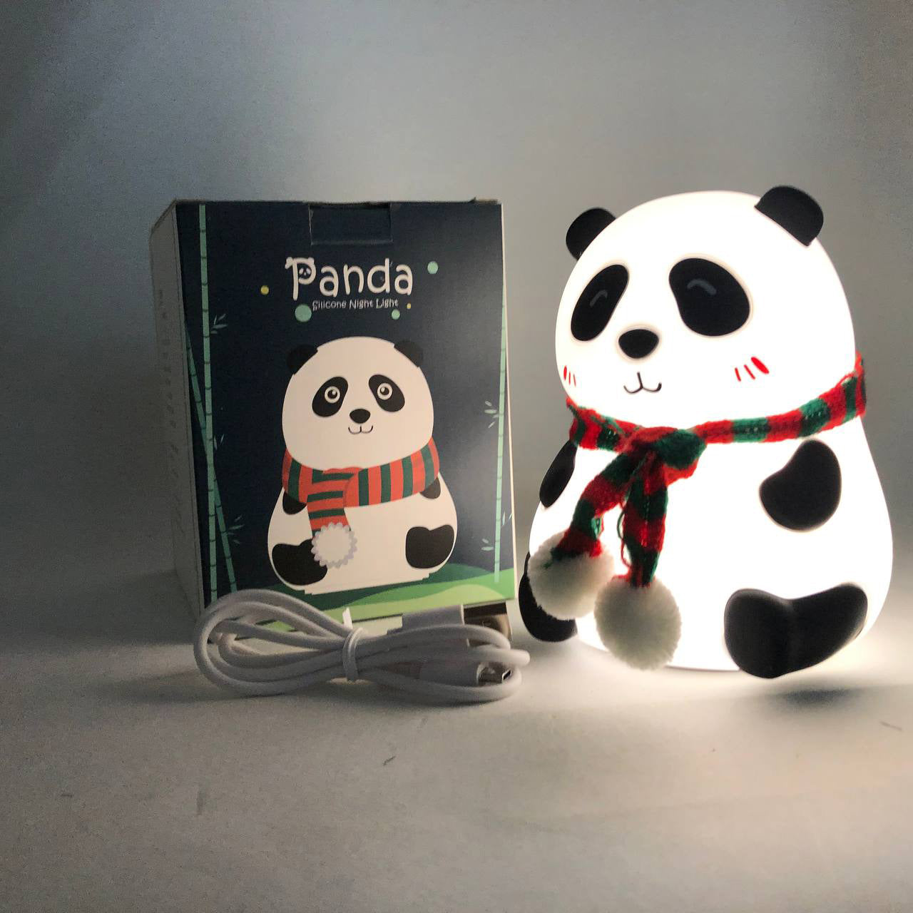 Детский силиконовый ночник светильник Панда 7 цветов, Силиконовый ночник игрушка для детей