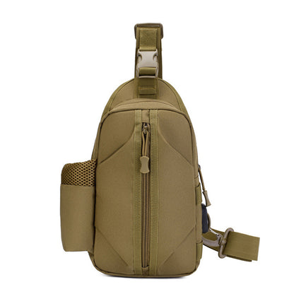 Тактична сумка через плече – водонепроникна сумка слінг із кордури на 4 кишені. Колір: койот